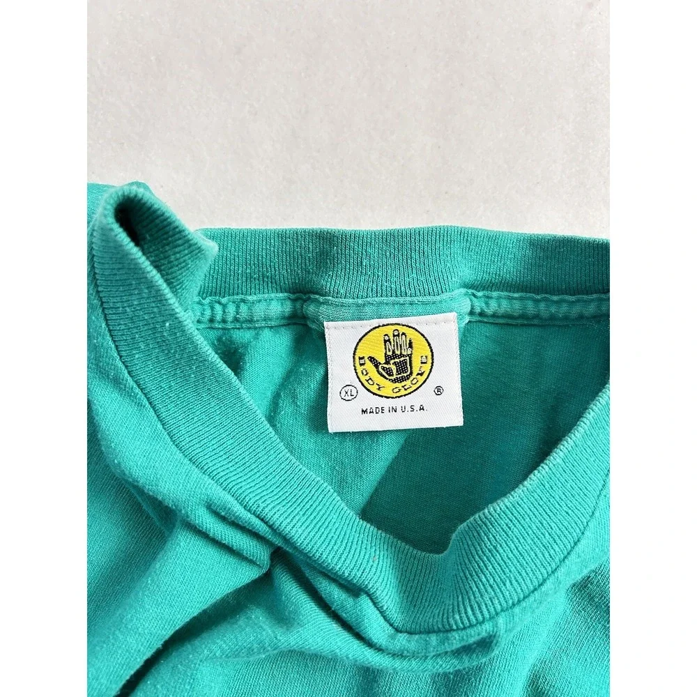 Vintage Surfing Shirt Mens XL Body Glove Rainbow Stripe 80s Tee Graphic USA - Picture 6 of 11